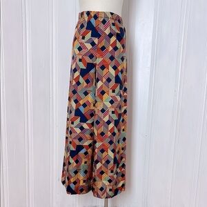 Vintage High-Waisted Geometric Wide-Leg Pants